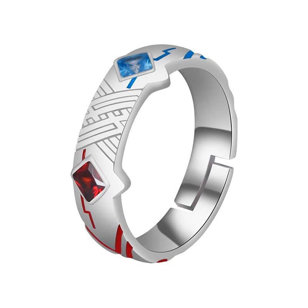 Derling In The Franx Ring Anime 02 Zero Two Cosplay Ring Silver 925 Adjustable Props Jewelry for Fans