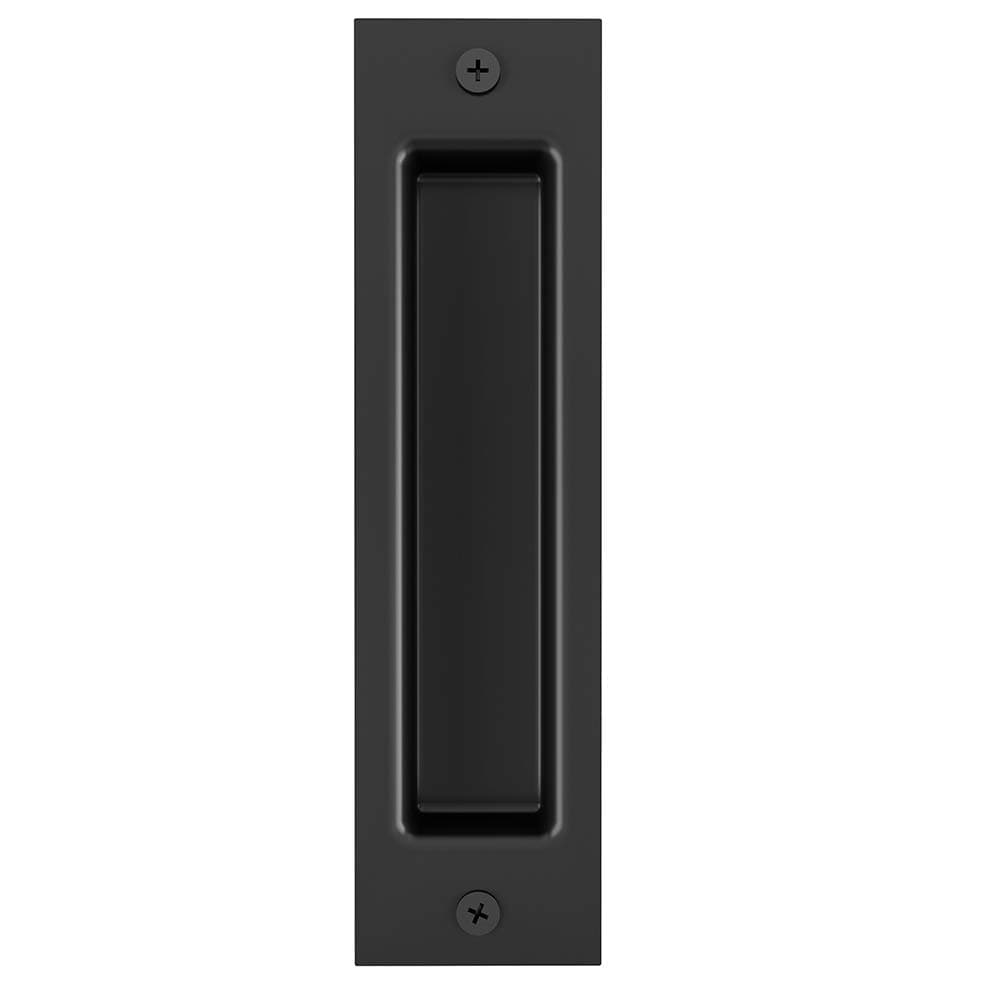 JUBEST8in Flat Black Flush Handle for Sliding Barn Door Hardware