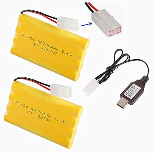 Cecicebb 9.6V 700mAh Ni-Cd AA Battery Pack Rechargeable with Standard Tamiya Connector for Remote Control Electric Car Toys Truck Tank Nicd 9.6V Volt Battery1