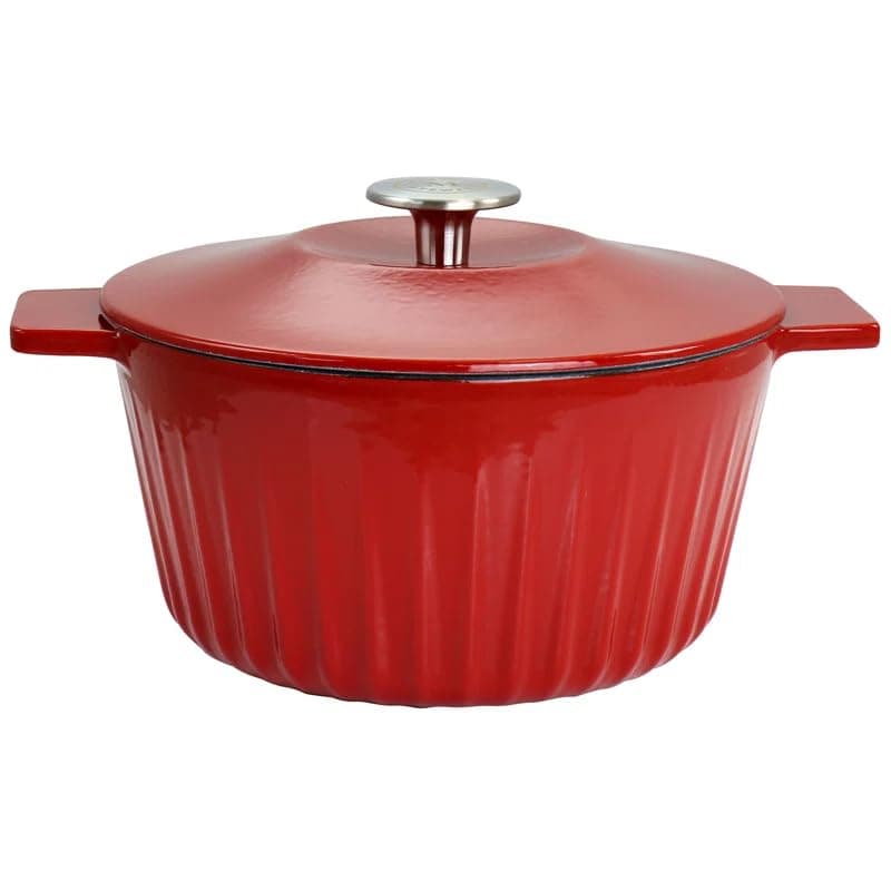 MARTHA STEWARTEnameled Cast Iron Dutch Oven with Lid, 3 Qt, Red