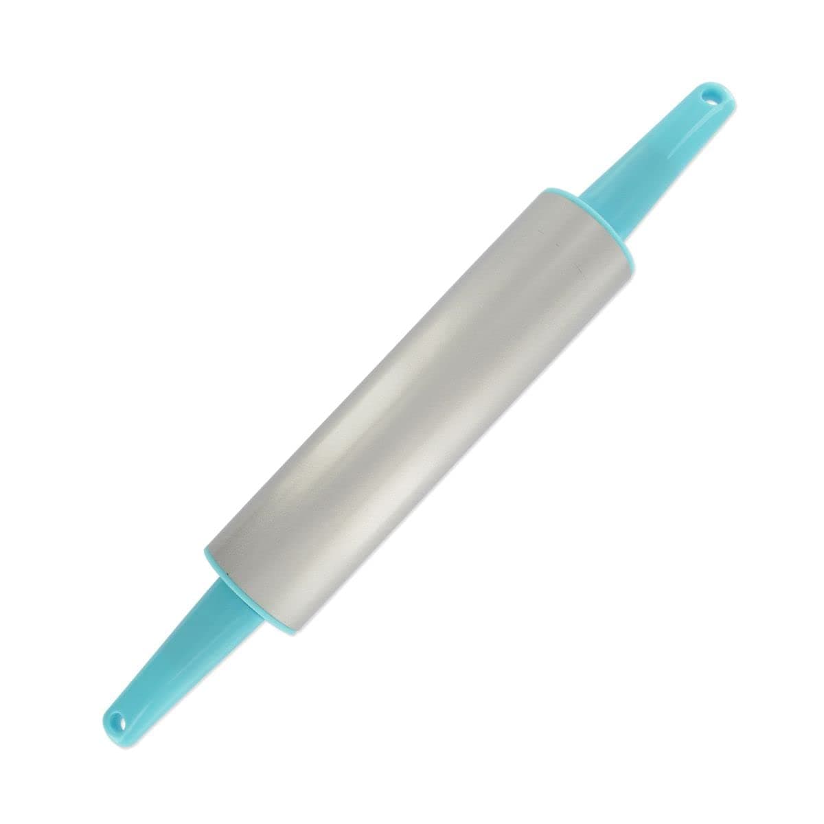 Zenker 31553 Non-Stick Rolling Pin, Plastic, blue and grey/cream/pink, 49 x 8 x 5 cm