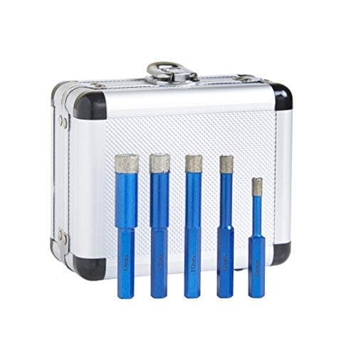 DTW Dry Diamond Drill Bit Kit for Tiles (6mm, 8mm, 10mm, 12mm, 14mm)