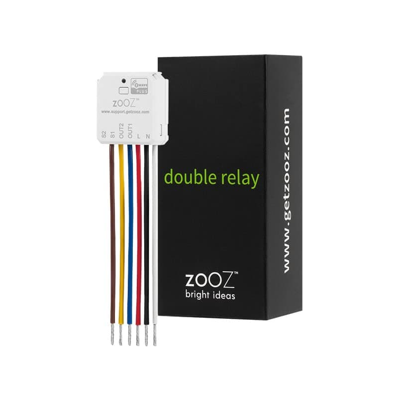 Zooz 700 Series Z-Wave Long Range Double Relay ZEN52 | Control 2 Lights Individually, Signal Repeater | Works with SmartThings, Hubitat, and Home Assistant (JS) | Z-Wave Hub Required (Sold Separately)