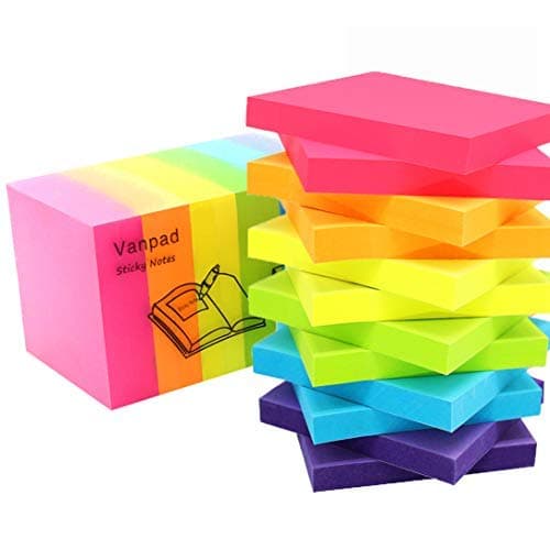 Sticky Notes 3x3 Inches,Bright Colors Self-Stick Pads, Easy to Post for Home, Office, Notebook. 100 Sheets/Pad,12 Pads,1200 Sheet