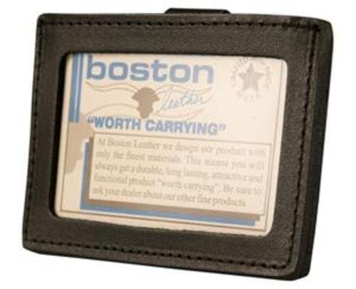 Boston Leather Horizontal ID Holder w Belt Clip by Boston Leather