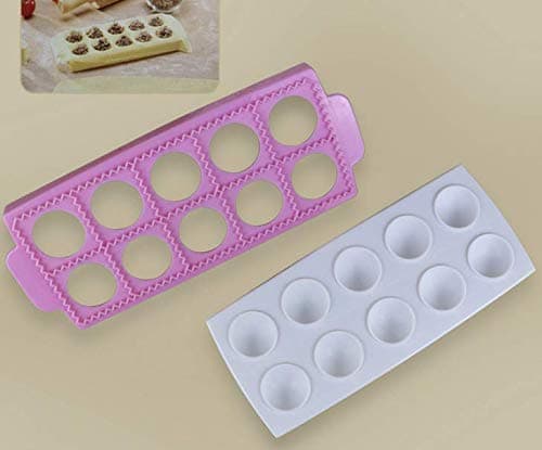 UgyDuky Ravioli Maker Mold - Plastic Ravioli Tray and Press - Makes 10 Italian Raviolis at a Once, Ravioli cutter(Round)