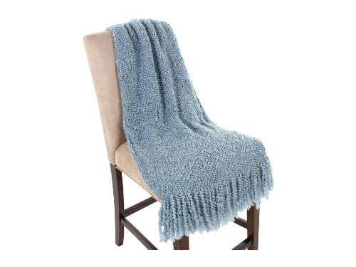 Camelot 88% Acrylic Boucle Throw with Fringe Mist