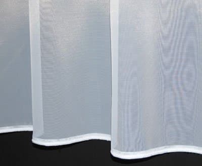 Sue. Plain lead weighted voile net curtain. 90 inch drop. Finished in White. Sold by the Metre by The Textile House