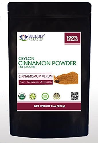 Blue Lily Organics Ceylon Cinnamon Powder - 2 Pack X 8 Oz - Certified Organic
