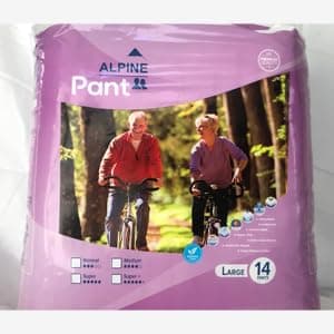 Alpine Pants Premium Pull-Up Incontinence Pants, Eco-Friendly Incontinence Pants for Men & Women, Discreet, Protective, Breathable, Comfortable - Large, 90-150cm Waist, 1300ml Absorbency, 14PK