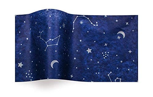 Boutique Printed Tissue Paper for Gift Wrapping with Starry Night Constellations, Decorative Tissue Paper - 20 Large Sheets, 20x30