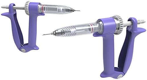 BBQ Gourmet Meat Injector Gun (Variable Dose & Tube-Fed) with 5 x 2.5-inch (Side Outlet) Needles