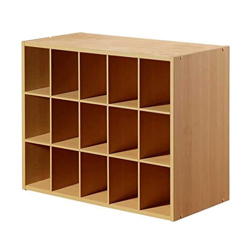 Alexa Catalog 15 Cubby Closet Organizer, Shoe Rack, Craft Storage, Clothe Organizer, Stackable (Maple)