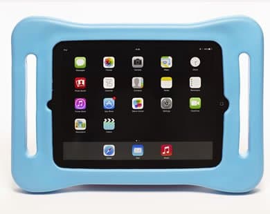 fatframe Award winning iPad case blue: bouncy, lightweight, drop proof, kids tablet cover with handles designed for children to hold. For iPad 2, 3, 4