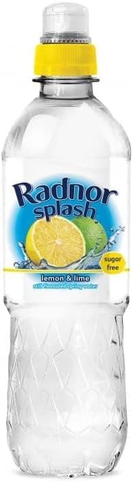 Radnor Splash Lemon & Lime Still Flavoured Spring Water | Sugar Free | Refreshing | Natural Taste | 24x500ml