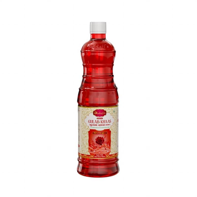 Gulab Khaas Sharbat - Premium Rose Syrup for Refreshing Drinks & Desserts | Traditional Flavor with Rich Aroma | Perfect for Coolers, Mocktails (750ml)
