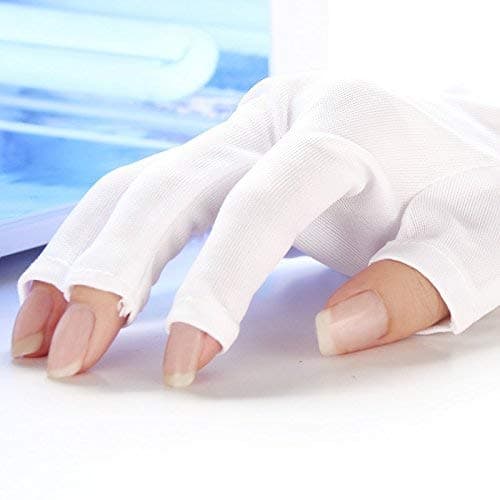 UV Gloves for Gel Polish Manicure, Silver, Size 3