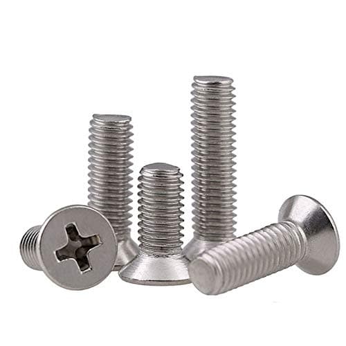 Rpi shop - M4 X 12mm Phillips Drive Countersunk (CSK) Head Screws, Phillips Drive, Fully Thread, Nickel Finish, Machine Thread, Quantity - 25 Pcs