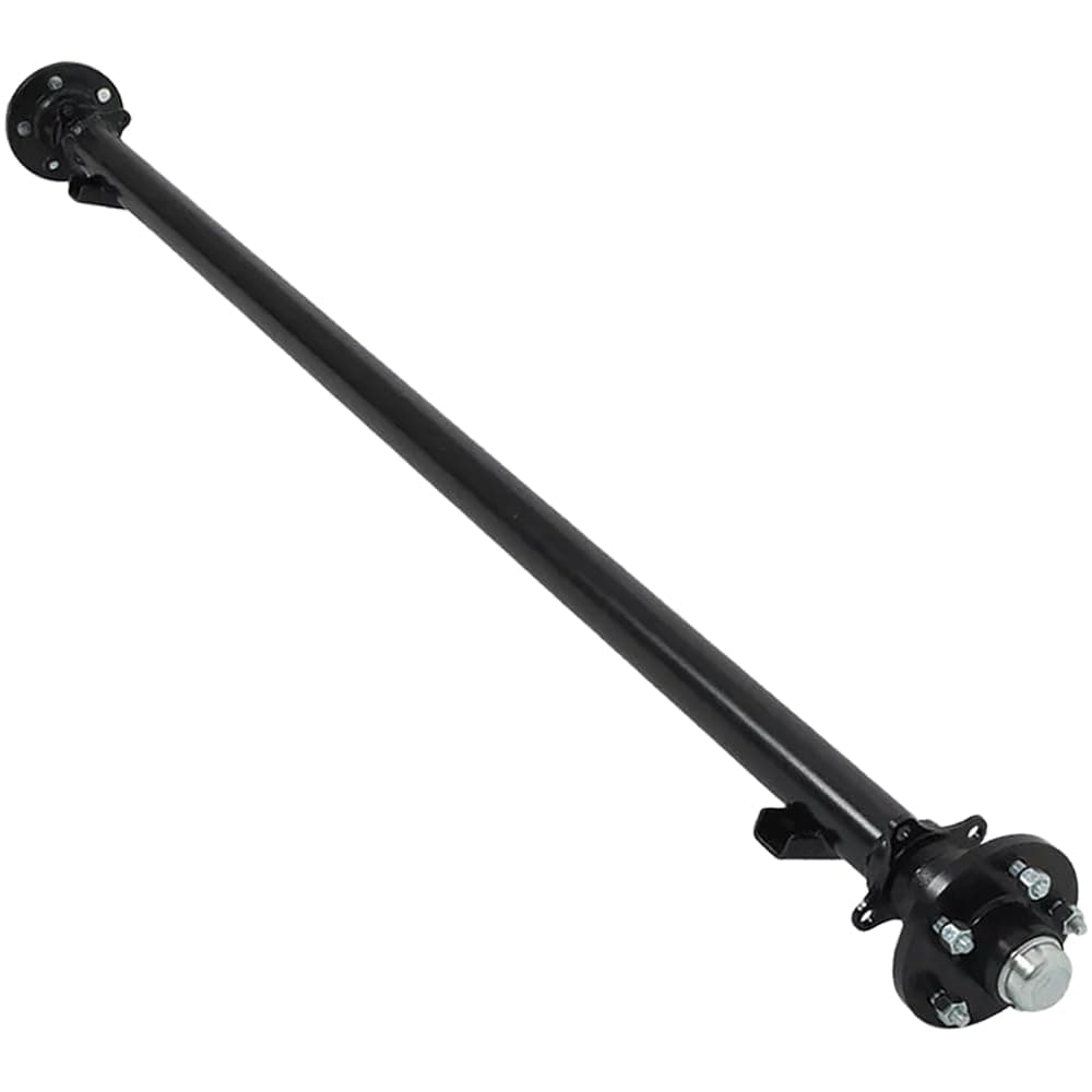 RV MURTS 3500lbs Trailer Axle Kit 5x4.5 Drum Hub, 61" Hubface - 46" Spring Center, Cargo Trailer Leaf Spring Tandem Suspension Parts, U Bolt, Hanger, Shackle for Boat Trailer, RV, Heavy Duty.