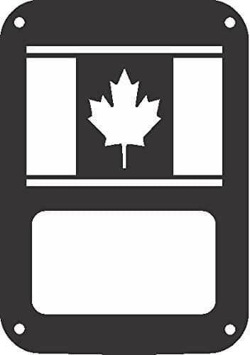 JeepTails Canadian Flag Tail lamp Light Covers Compatible with Jeep JK Wrangler (2007-2018) - Black - Set of 2