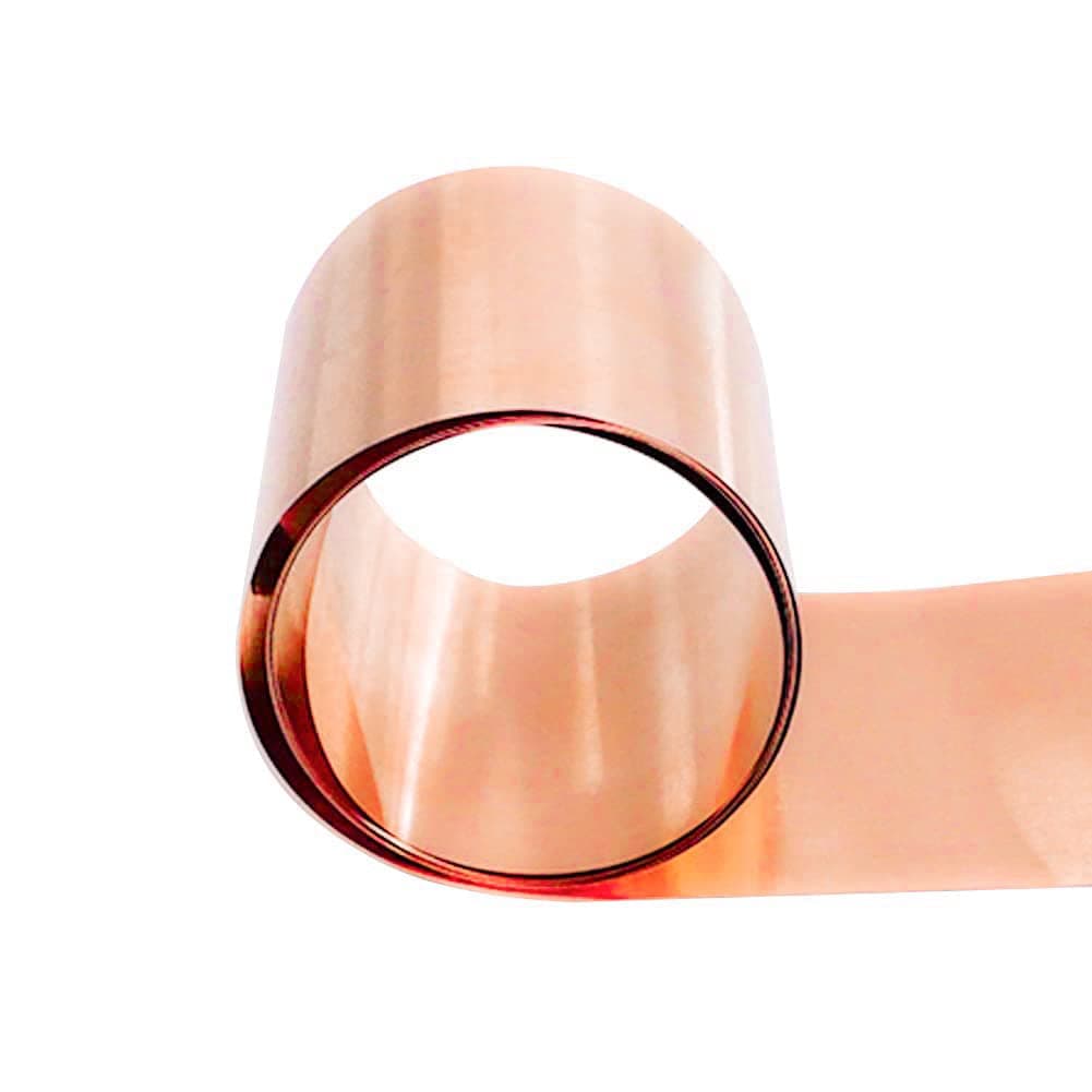 Pure Copper Metal Foil Roll, 0.5mm Thickness x 200mm Width x 1M Length, 99.9% Copper Sheet Roll Copper Strip for Jewelry, Crafts, Repairs, Electrical