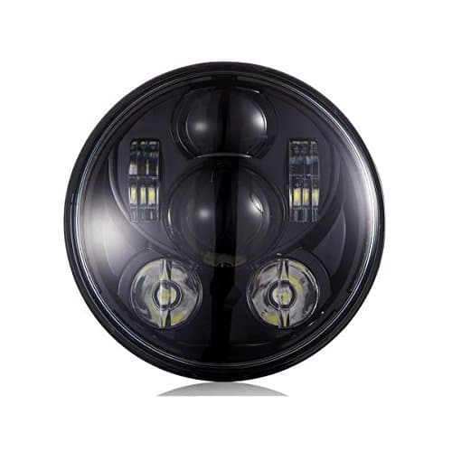 ON SALE 5-3/4" 5.75" Round LED Projection Daymaker Headlight for Harley Davidson Motorcycles - Black