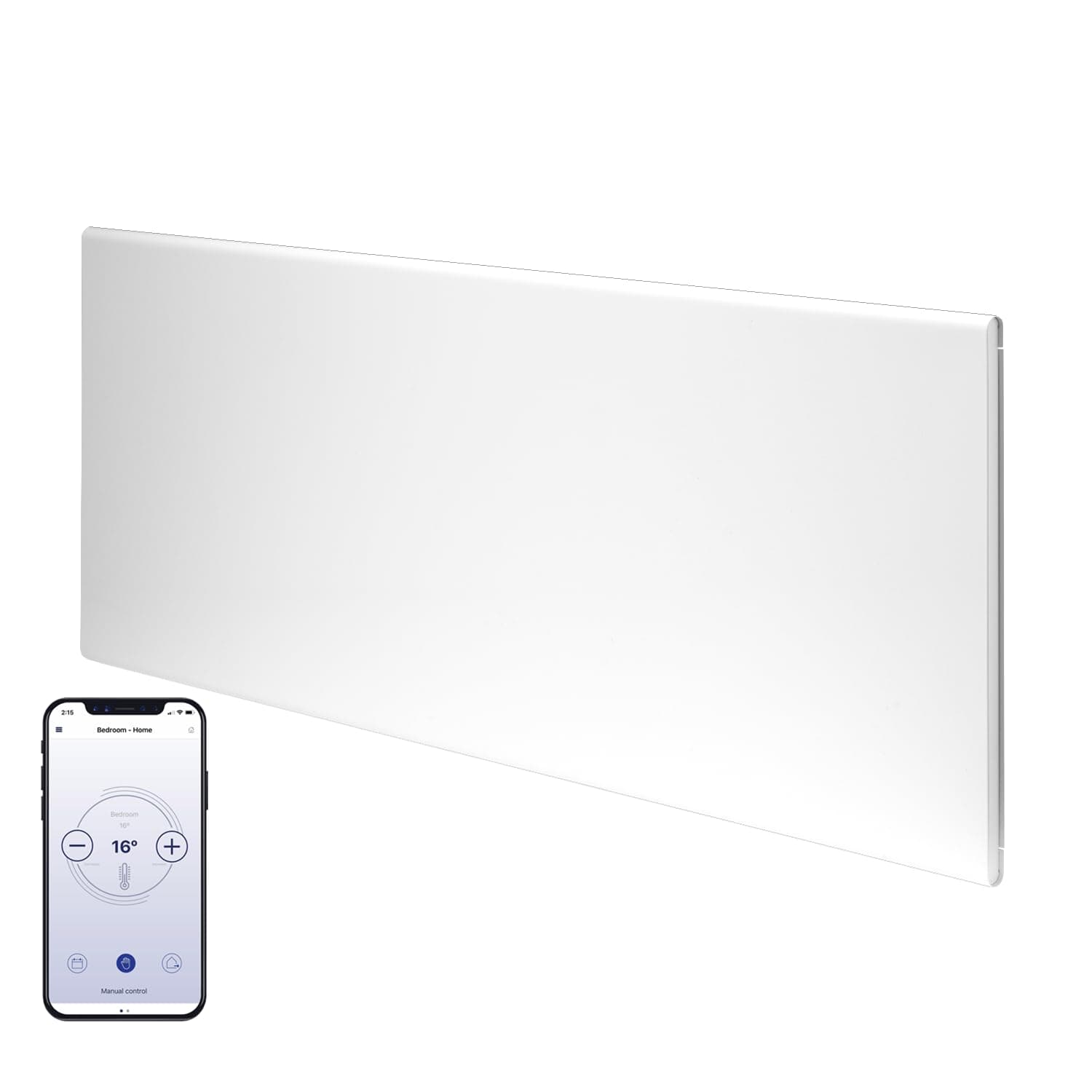 Neo Wifi Electric Panel Heater/Convector Radiator With Timer, Thermostat, Voice Control, Splash Proof, Wall Mounted (White, 1000W)