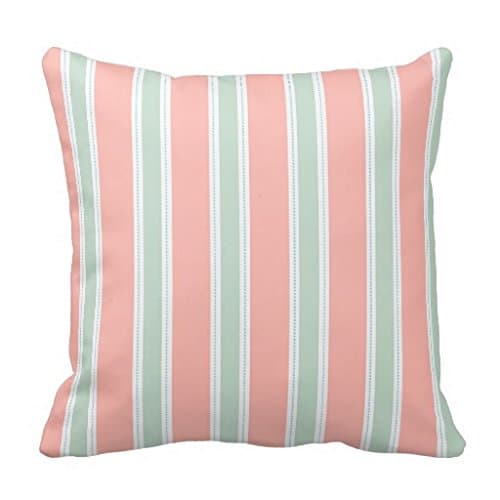 Pastel Sage Green Coral Pink Pillow Case