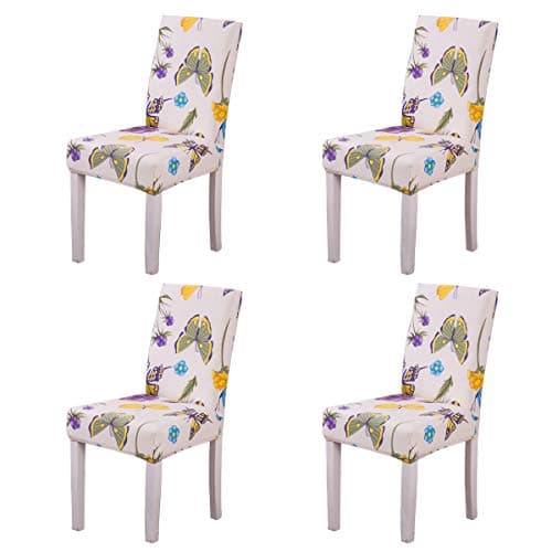 Ogrmar 4PCS Stretch Removable Washable Dining Room Chair Protector Slipcovers/Home Decor Dining Room Seat Cover Multiple Styles (Style 11)