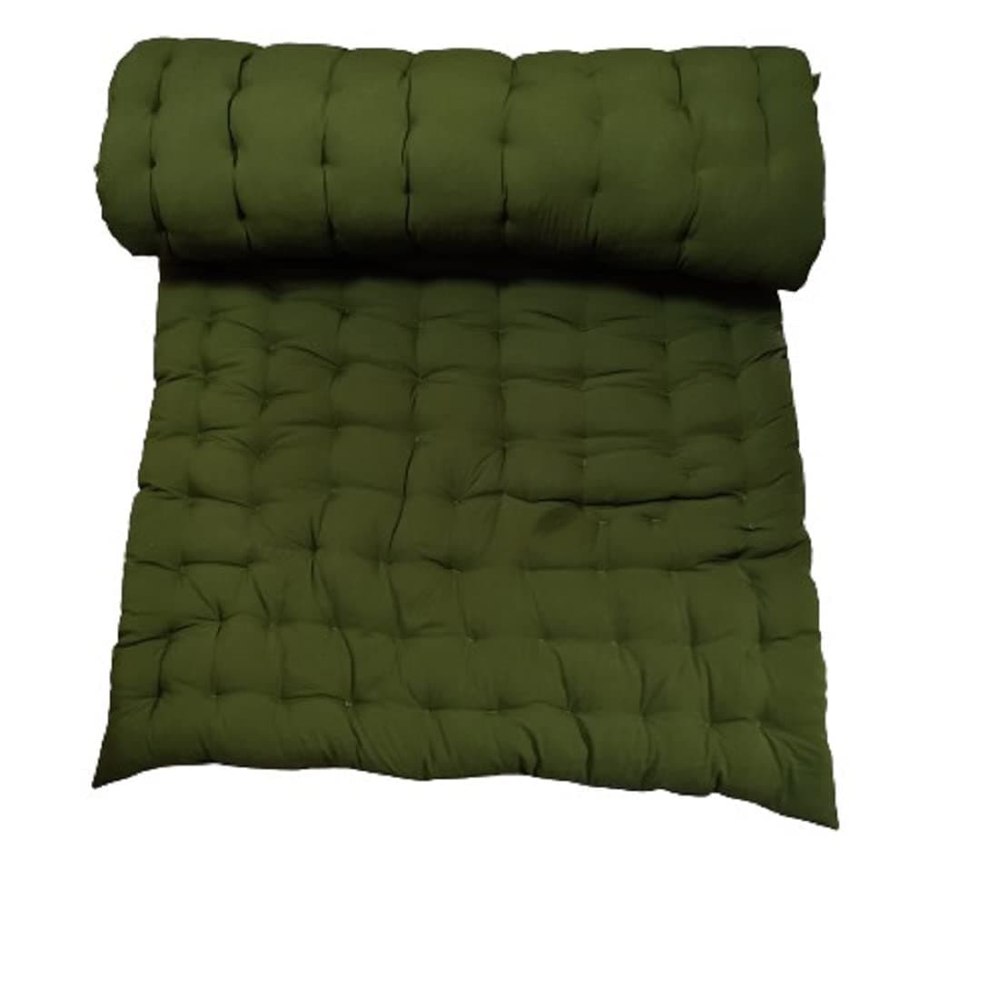 Soft Cotton Solid Color Quilt | Foldable Light Weight Filled Single Firm Cotton Quilt Mattress| Gadda Solid Coloured, 1 Sleeping Capacity, 3 x 6 ft or 72 x 36 Inches Dark Green Mehndi