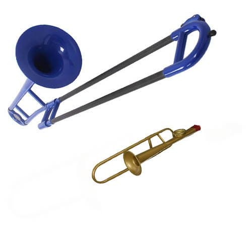 Tromba Plastic Bb Tenor Trombone Blue - Practice/Travel Trombone Bundle w/Trombone Kazoo