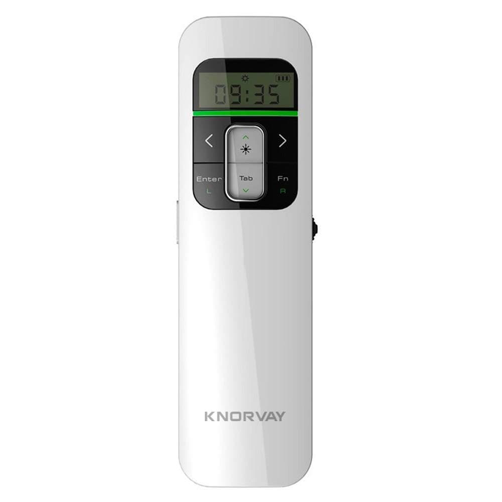 N80 Wireless Presenter with Mouse Mode, Rechargeable Hyperlink Volume Control PowerPoint Clicker Presentation Remote Laptop Clicker with Timer & LCD Display (White)