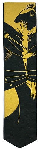 Jacquard Woven Silk Bookmark - Aubrey Beardsley 'The Black Cape'