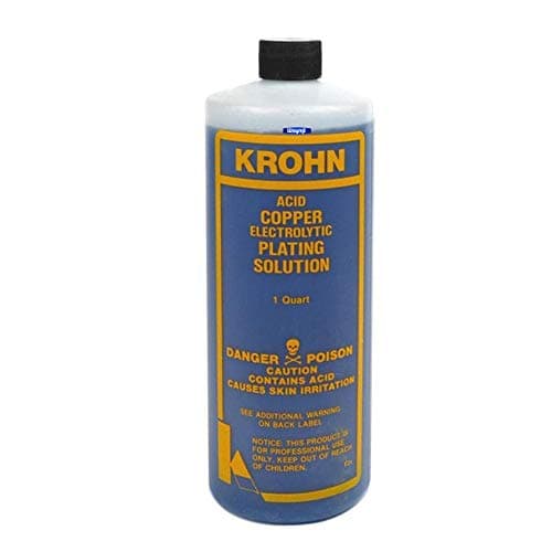 Krohn Acid Copper Electroplating Solution 1 Quart Jewelry Plating Bath Metal Pieces Made in USA Formulated for Jewelry