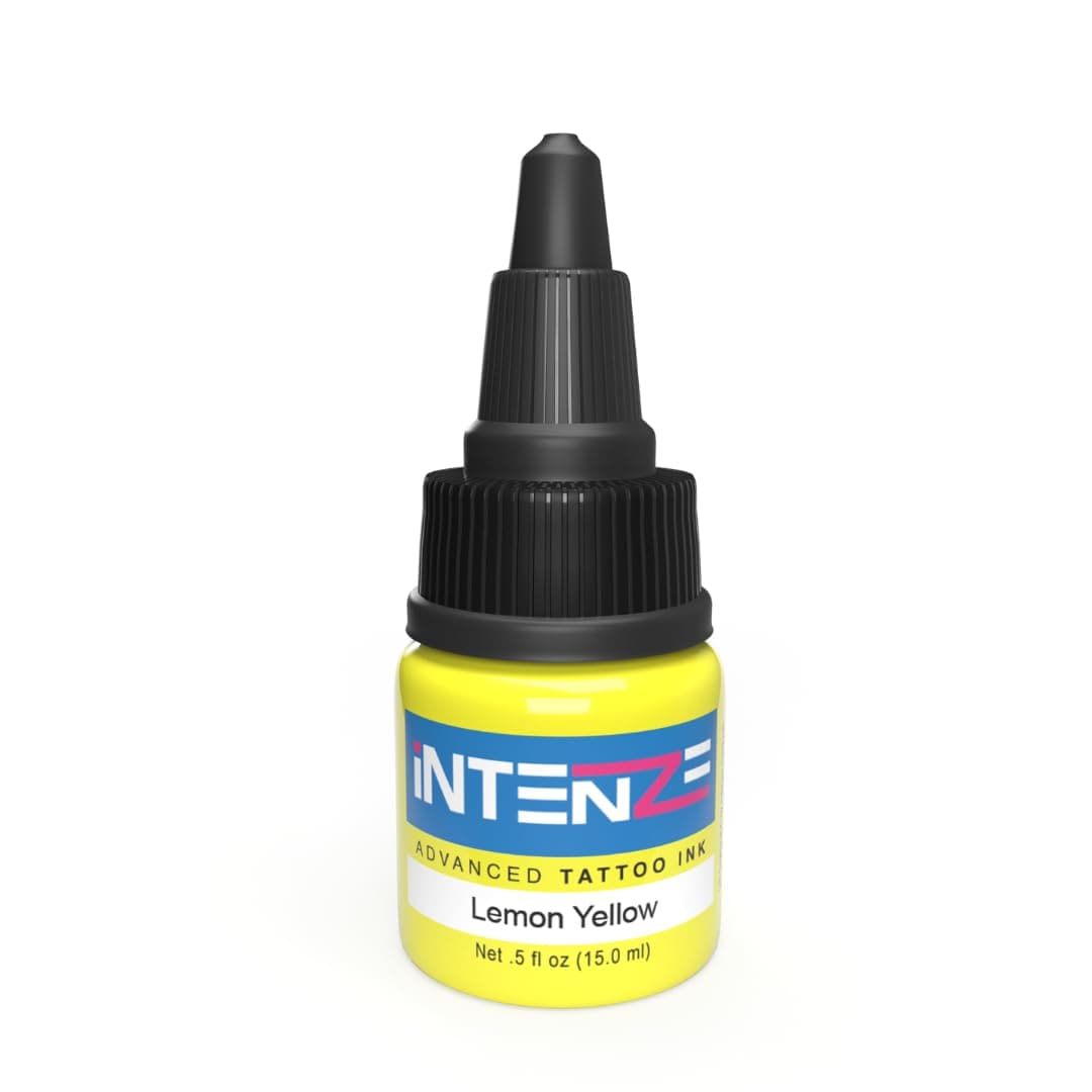 Lemon Yellow Tattoo Ink 1/2 oz with Excellent Long-Lasting Opacity, Made in USA, Exceptional Skin Coverage, Sterilized and Direct from The Manufacturer