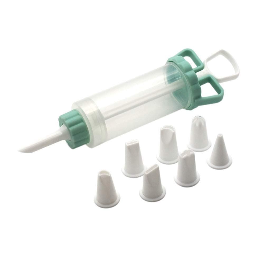 1 Set Plastic Cupcake Filling Injector 8 Pcs Nozzles Cookie Cream Piping Syringe Kit Cream Flower Mouth Squirt Gun for Baking Cake Decorating Tool