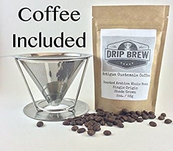 Pour Over Stainless Steel Coffee Dripper- Reusable Coffee Filter & Brewer With Pour Over Coffee Stan- Single Cup Coffee Brewer- Easy & Safe To Use- Fits All Carafes & Mugs- Double Filtration System