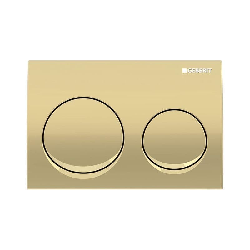 Geberit Flush Plate | Round | Alpha 20 series | 115.040.QE.3 | 2 years warranty | Front Actuation Dual Push Plate for Geberit Concealed Tank | Compatible with Concealed Flush Tank (Brass)