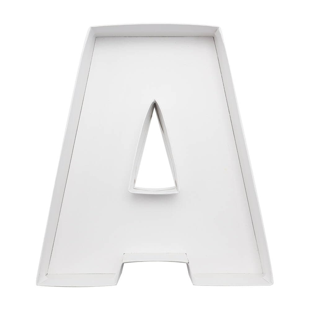 8" Small Fillable Cardboard Letter Shaped Paper Mache Cutouts Candy Tray Food Container(A)