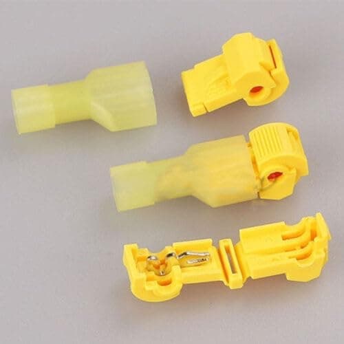 24PCS(12 Set/Pair) Yellow 20AMP T Quick Splice Crimp Terminal Wire Convenient Connector Scotch Lock Quick Splice Electrical Car Audio AWG 12-10