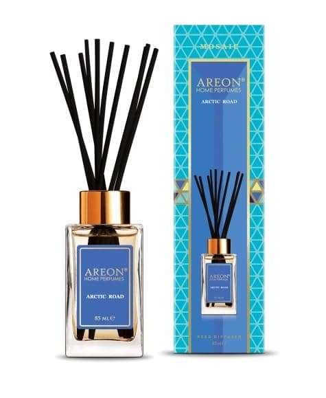 Areon Home Luxury Perfume Reed Diffuser + 10 Rattan Reeds, Arctic Road 85 ml