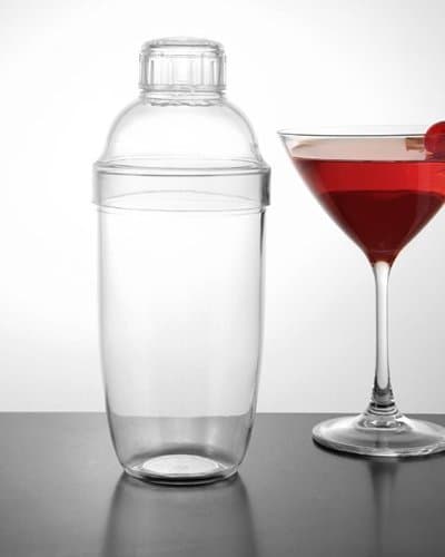 3-Piece Plastic Mixing Shakers - Clear - 24 Ounce