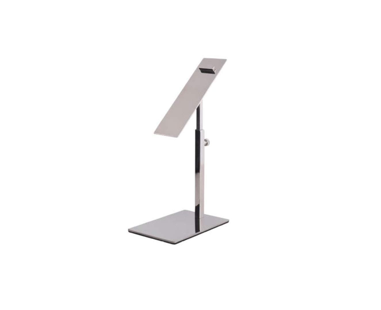 1 pcs Modern Mirror Polished Shoe Riser Sandal Shoe Store Metal Shoe Display Stand Rack Stand Adjustable Height (Mirror Silver)