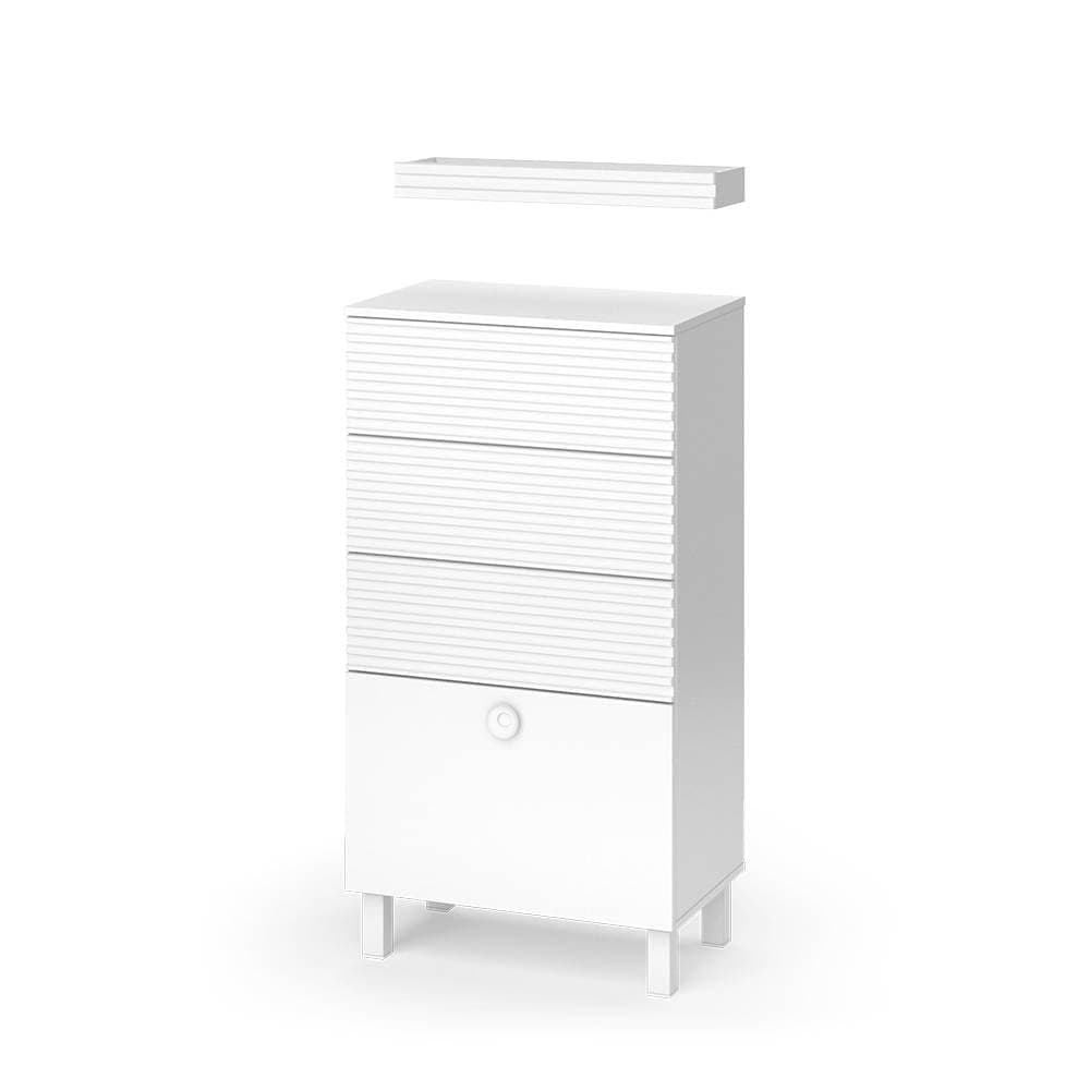 Vicco Midi cabinet Sola, White, 60.2 x 113 cm with 4 drawers, suitable for wall mounting for additional storage space