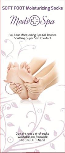 Medi Spa 5 (Five) Toe Soft Foot Plush Moisturizing Gel Socks-Soft Hypoallergenic All Natural Essential Oil Gel Booties - Ankle High Foot Healing Coverage, Soft Gel Aids Dry Cracked Feet Toes to Heels