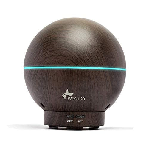 Essential Oil Diffuser 400ml Ultrasonic Cool Mist Aroma Humidifiers No Filter Aromatherapy Wood Grain for Home Office Bedroom Yoga Spa with 7 LED Modes Night Lights Changing and Waterless Auto Shut-Of