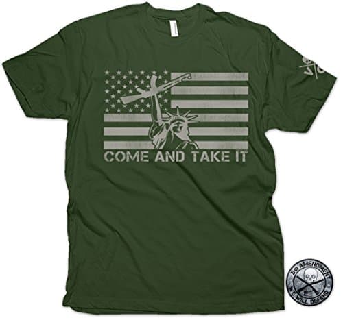 Come & Take It Liberty Gun Flag T-Shirt & Second Amendment Sticker Men's
