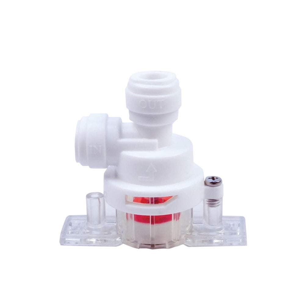 Reverse Osmosis Leak Detector Shut Off Valve 'Round Type/20mm Pad' with ¼” OD Quick Connect Inlet & Outlet, Leak Protection For for RO Systems & Water Purifiers
