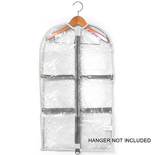 LONG Garment Bag 18" x 37" - White Trim/Clear by Closet Trolley