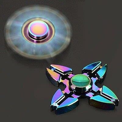 Rainbow Gyro Crab Four Side Hand Fidget Spinner Long Time Rotation Hand Ninja Spinner Stress Relieve EDC Toys - Multicolor